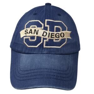 San Diego SD Strapback Hat Blue One Size Adjustable Embroidered Strand